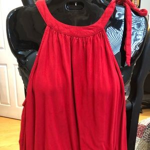 Dark red semi halter top